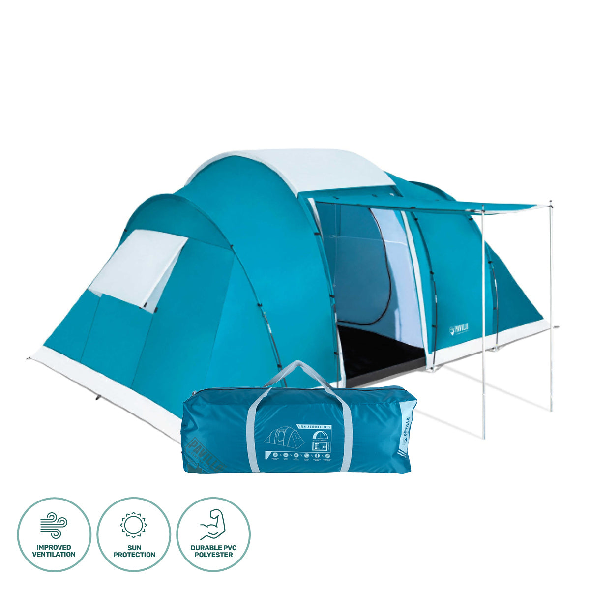 Bestway 4.9m x 2.m Tent 6 Person UV Protected Premium Double Layered PVC